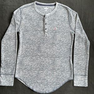 Hollister Henley Tee - blue heather waffle